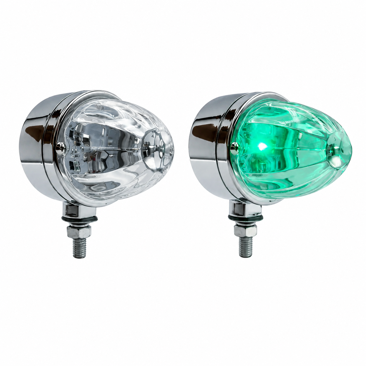 Lampara de cristal LED para camion (watermelon)  base abs cromada verde