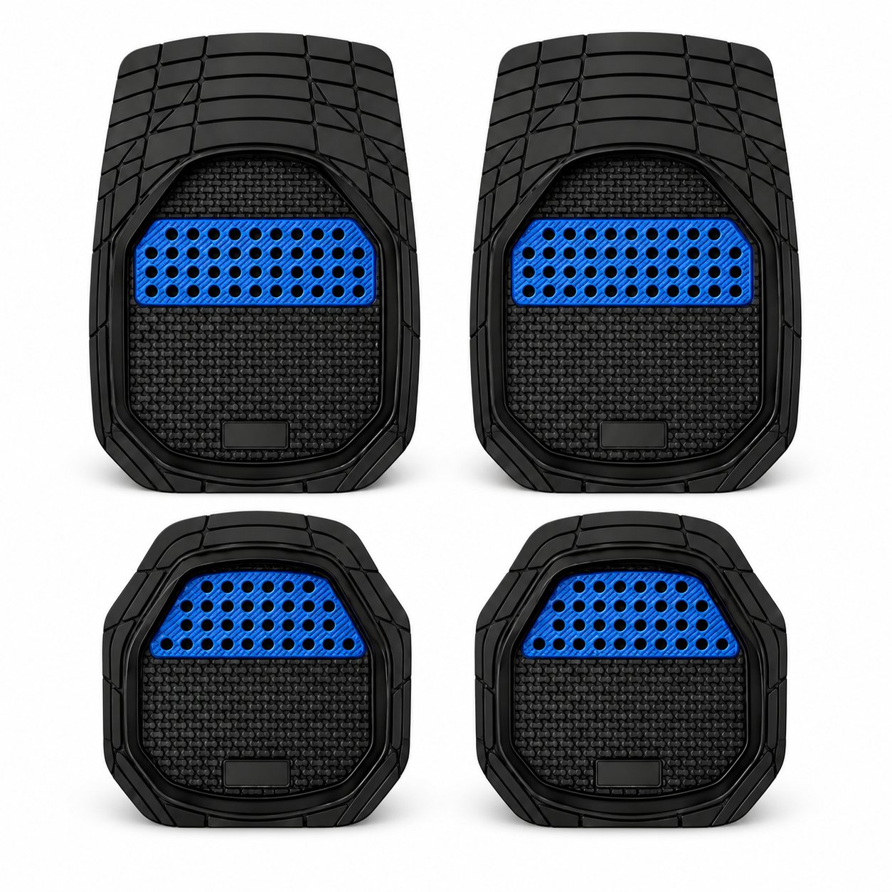 Tapete de uso rudo con charola azul/carbono